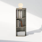 Furinno Reed Corner Shelf, 3-Tier Corner Bookshelf, Book Shelf, Corner Shelves, Storage Rack, for Organization and Storage, H
