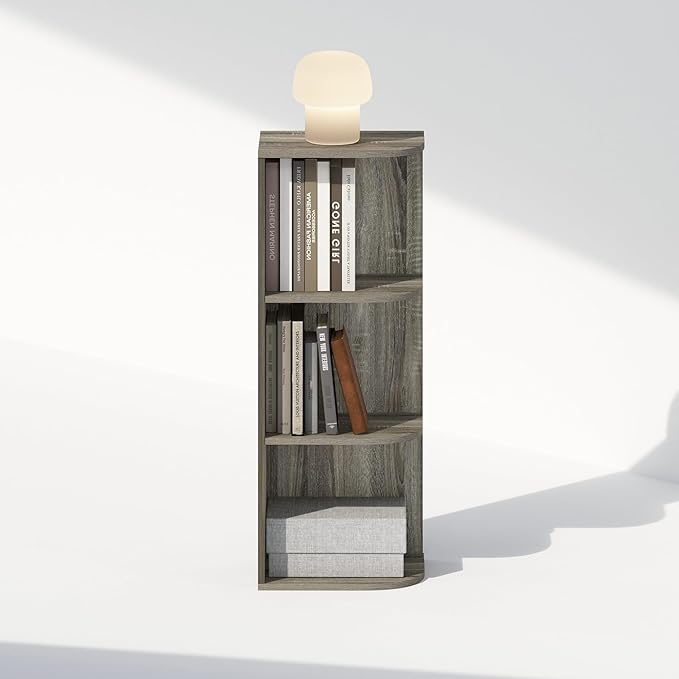 Furinno Reed Corner Shelf, 3-Tier Corner Bookshelf, Book Shelf, Corner Shelves, Storage Rack, for Organization and Storage, H