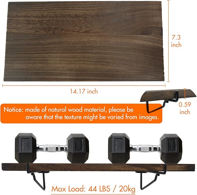 G.CORE 2 Pack Wooden Pegboard Shelves with Brackets, Peg Board Shelf Hooks Assortment Organizer Accessory, Various Tools Stor