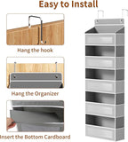 Over The Door Organizer, Over the Door Storage with 5 Large 10 Side Pockets, Hanging Door Organizer 44 lb Load Behind Door St