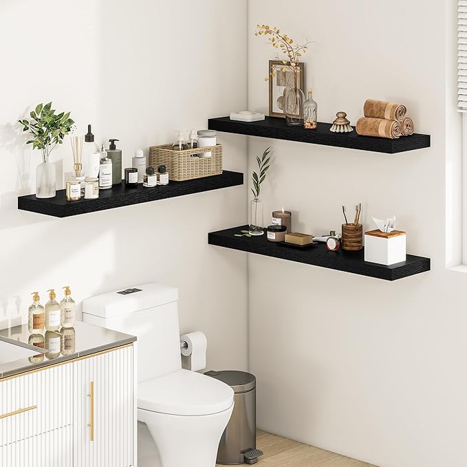Vivelove 12" Deep Floating Shelves for Wall 36 Inches Long, 2 in Thick Wall Shelves, Shelf for Bedroom, Bathroom, Living Room