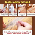 8 Pcs Drawer Dividers for Clothes, 3.15" High 11.34"-19.69" Adjustable Expandable Dresser Drawer Organizer, Clear Plastic Sep