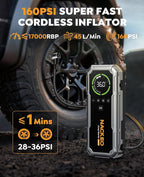 Car Battery Jump Starter with Air Compressor 8000A 160PSI, Car Jumper Starter Portable (All Gas/10L Diesel), Jump Starter