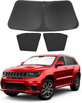 3PCS Car Window Shades Front Windshield Sun Shade Foldable Window Shade Custom Fit for 2011-2019 Jeep Grand Cherokee Accessories Car Shades for Front Windows Anti-UV Rays Block Heat
