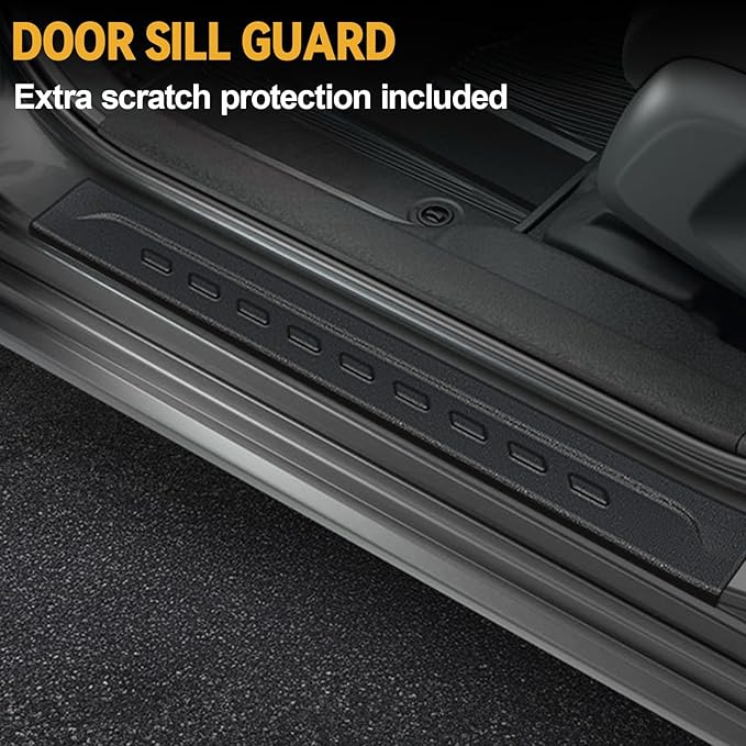 Floor Mats for Honda HR-V 2023-2026, All Weather Floor Mats Trunk Cargo Liner with Backrest Protectors and Door Sill Guards Accessories, Full Coverage Set