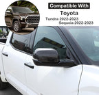 Car Door Rear View Mirror Cap Trim Cover Compatible with Toyota Tundra/Sequoia 2022-2025 Outside Side Rearview Mirror Protector Decoration ABS Accessories, Only Fit With Turn Signal Lights Version