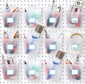 Namalu 12 Pack Pegboard Storage Bins with Labels and Hooks Bulk Peg Board Organizer Accessories Hanging Cup Organizer Pegboar