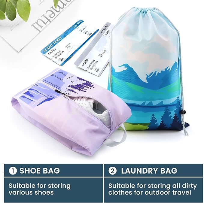 7 Set Compression Packing Cubes for Travel - Compressible/Expandable Luggage Organizer Bags Set, Double Zipper Packing Organi