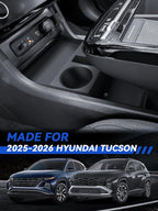 for 2026 Tucson Center Console Organizer Double-Layer 2025-2026 Tucson(Limited) & Tucson Hybrid Accessories Armrest Box Organizer+Lower Center Console Tray-ONLY Fit Tucson with Electronic Shift