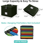 Army Green Fire Proof File Box for Documents - Portable Fireproof Document Organizer Box with Handle Waterproof Safe Locking 