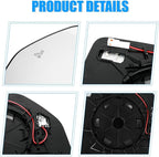 Compatible with Ford F150 2015-2020, F250 2017-2022, F350 2017-2019, Passenger Right Side Mirror Glass, Heated Blind Spot Lens Mirror with Backing Plate