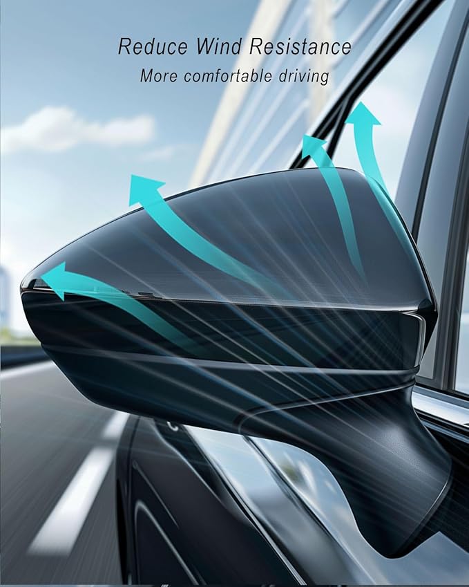 Right Passenger Side View Mirror Cover Cap Trim Shell Fits for Chevrolet Chevy Cruze 2017 2018 2019, ABS Side Mirror Cap Replacement