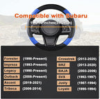 GIANT PANDA Customized Auto Steering Wheel Cover for Subaru Forester, Car Steering Wheel Cover for Subaru Outback and Crosstr