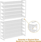 Large Shoe Rack 10 Tier Shoe Organizer, Heavy Duty Metal 5-Tier Stackable Shoe Storage Vertical Shoe Rack for Closet Front Do