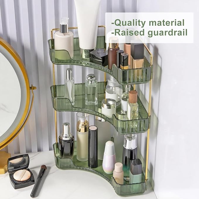 INVSSENE Corner Bathroom Countertop Organizer, Vanity Trays for Bathroom Counter, Makeup Organizer, Perfume Tray, Kitchen Spi