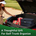 ANILD Golf Trunk Organizer, 2 Layer Golf Storage Case with Separate Ventilated Compartment for 2 Pair Shoes, for Balls, Tees,