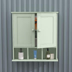 TaoHFE Green Bathroom Cabinet,Bathroom Wall Cabinet with 2 Door Adjustable Shelves,Over The Toilet Storage Cabinet,Green Bath