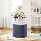 Laundry Basket,Woven Cotton Rope Laundry Hamper,Versatile Storage for Dirty Clothes,Baby Toys,and Blankets in Bathroom, Nurse