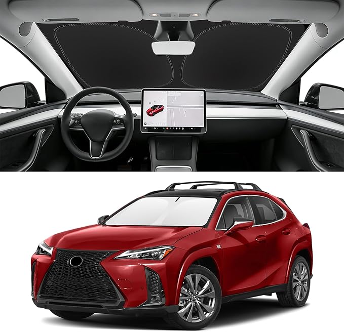 Custom Fit Windshield Sun Shade for Lexus UX 2019-2026, Blocks UV & Heat, Front Window Sunshade Accessories, Easy Fold & Store Keep Your Car Cooler