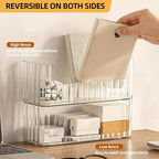 PAVSTINE 2-Tier Stackable Medicine Cabinet Organizer, Narrow Bathroom Makeup Organizer with Lipstick Holders & Cotton Swab Ca