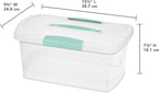 Sterilite 6 Pack Stackable Storage Bin with Latch Lid, Medium Nesting ShowOffs, Clear