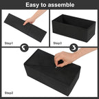 6 Pack Dresser Organizers - Drawer Organizers for Clothing & Baby, Woven-Fabric Storage Drawers (Black