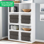 6 Pack Plastic Storage Baskets With Lids,Grey Breathable Stackable Storage Bins,Small Storage Containers,for Organizing Stora