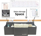 Hanging Baby Diaper Caddy, 3-in-1 Diaper Caddy Organizer Holder For Baby Crib, Nursery Organization Diaper Stacker Storage Fo