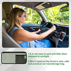 PATIKIL 1Pcs Car Sun Visor Organizer, 12.8 x 6.5 Inch PU Leather Vehicle Storage Pouch Holder for Sunglasses Card Pen Driver License Car Accessories, Gray