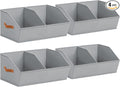Homsorout Closet Organizers and Storage Bins - 4 Pack Collapsible Divided Trapezoidal Cube Storage Bins Baskets For Organizin