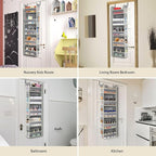 Over The Door Organizer 5-Shelves and 10 Side Pockets, Over The Door Storage for Bathroom Bedroom Nursery, Hanging Door Organ