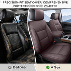 Coverado Chevy Silverado Seat Covers, Faux Leather Seat Covers Fit for Chevy Silverado GMC Sierra 2007-2026 1500, 2015-2026 2