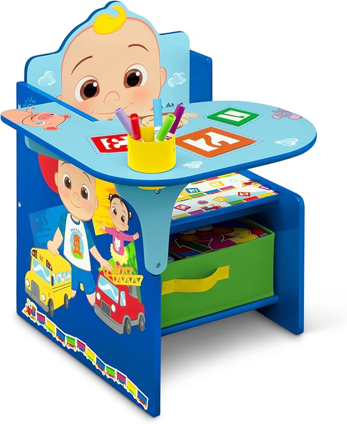 Delta Children Chair Desk with Storage Bin - Greenguard Gold Certified, CoComelon