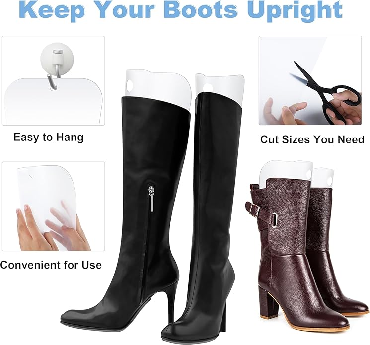 Ruisita 10 Pieces (5 Pairs) Boot Shaper Form Inserts Boots Tall Support for Women and Men