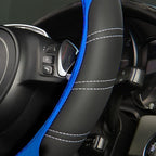 CAR PASS Line Rider Microfiber 14 Inch Leather Sporty Steering Wheel Cover Universal Fits for Truck,SUV,Cars, Anti-Slip Safet