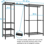 Ulif E10 Clothes Rack（With Stretchable Hanger Rod）Freestanding Clothing Racks for Hanging Clothes，Adjustable Closet Organizer