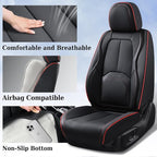 Coverado Car Seat Covers Full Set, Premium Nappa Leather Seat Covers for Car, Waterproof Car Seat Protector with Lumbar Suppo