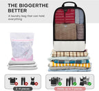 4 PCS Set Compression Packing Cubes for Travel, Lightweight Packaging Organizer Bags for Carry On Space Saving, Travel Essent
