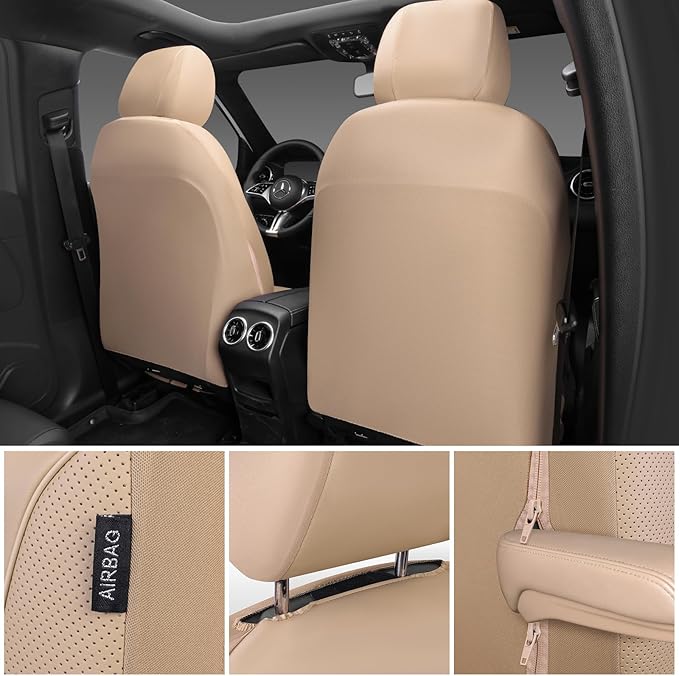 CAR PASS 3D Foam PU Leather Car Seat Covers, Universal Seat Covers Full Sets for Trucks SUV Sedan Automotive Seat Covers Armr