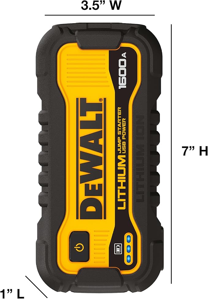 DeWalt DXAELJ16 1600 Peak Amp Jump Starter Battery Booster with USB Power Station