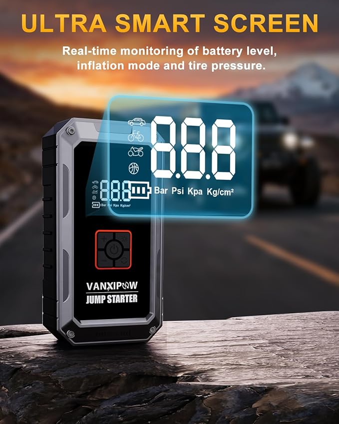 M1 Car Battery Jump Starter with Air Compressor 4500A 150PSI (9.0 L Gas/8.0L Diesel) Portable Car Jump Starter Power Pack