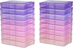 novelinks Transparent 4" x 6" Photo Cases and Clear Craft Keeper with Handle, 16 Inner Photo Organizers & Photo Storage Box, 