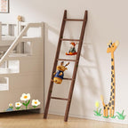 XLHOMO Blanket Ladder for Living Room, 5-Tier Wooden Ladder Shelf, Rustic Decorative Blanket Rack for Blankets, Quilts, Farmh