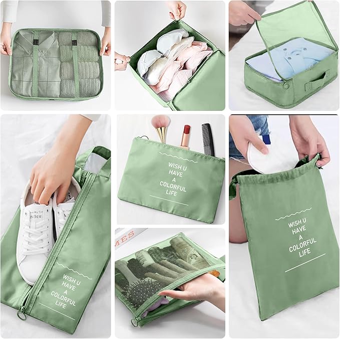 Packing Cubes for Travel-10 Set Luggage Organizer Bags for Family, Mesh Breathable Packing Cubes for Suitcases Durable Travel
