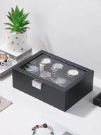Bracelet Holder Organizer Box, Jewelry Storage Case with 2 Rods, Bangle Watch Display Tray for Women Girls (Black)