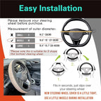 PINCTROT D Shaped Bling Comfy Steering Wheel Cover with Jumbo Crystal Rhinestones, Anti-Slip Diamond Leather, Flat Bottom 14.5-15 Inch (Gold)