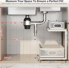 2 Pack 18.5IN-Depth Under Sink Organizer With Next-Gen Ball-Bearing Slides,2-Tier Precision Mesh Pull Out Cabinet Storage for