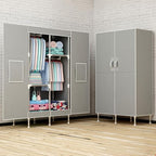 Portable Closet Clothes Organizer 34in Simple Non-Woven Fabric Wardrobe Closet Multi-Functional Clothes Storage Cabinet with 