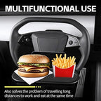 ZDHQLHJ Steering Wheel Table Tray for Tesla Cybertruck, Multifunction Lunch Desk with Phone Mount and Storage Box, Car Steering Wheel Food Tray for Laptop, Car Table for Eating Work