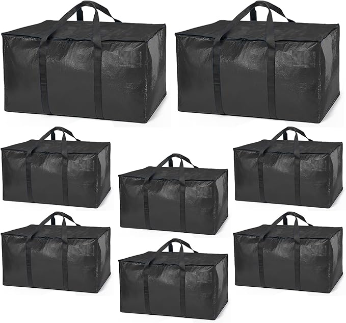 ClearSpace Oversized Moving Bags or Storage Bag – Large Moving Boxes with Backpack Straps, Zippers & Handles – Heavy-Duty Pac